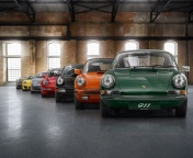 Fondo de pantalla Porsche 911 Vintage Cars in Museum 176x144