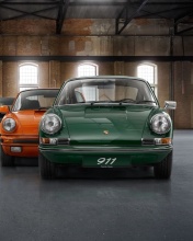 Das Porsche 911 Vintage Cars in Museum Wallpaper 176x220