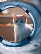 Fondo de pantalla Cute White Kitten 132x176