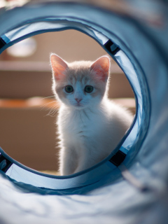 Fondo de pantalla Cute White Kitten 240x320