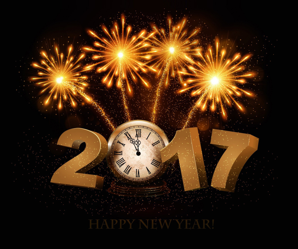 2017 New Year fireworks wallpaper 960x800