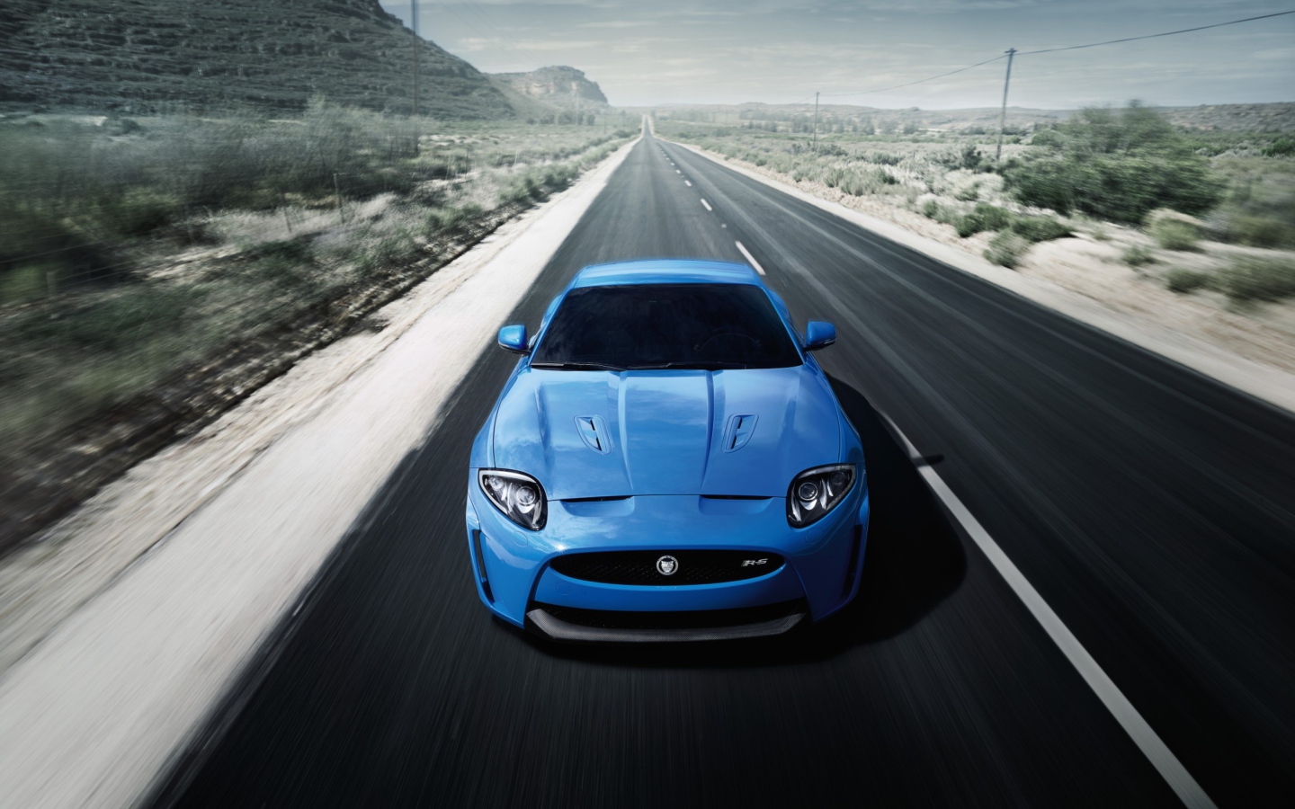 Обои Blue Jaguar XKR 1440x900