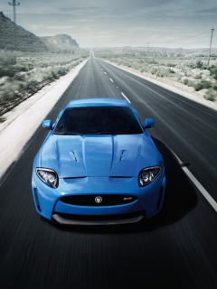 Blue Jaguar XKR wallpaper 240x320