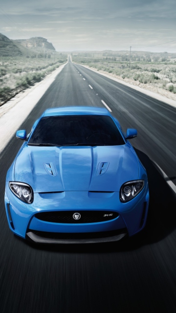 Обои Blue Jaguar XKR 360x640