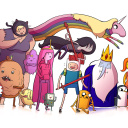 Adventure time, finn the human, jake the dog, princess bubblegum, lady rainicorn, the ice king wallpaper 128x128