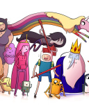 Adventure time, finn the human, jake the dog, princess bubblegum, lady rainicorn, the ice king wallpaper 128x160