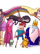 Обои Adventure time, finn the human, jake the dog, princess bubblegum, lady rainicorn, the ice king 132x176
