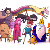 Adventure time, finn the human, jake the dog, princess bubblegum, lady rainicorn, the ice king wallpaper 208x208