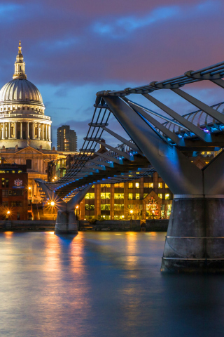 Fondo de pantalla Millennium Bridge, St Paul's Cathedral 320x480