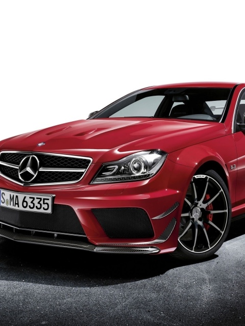 Mercedes C63 AMG Coupe wallpaper 480x640
