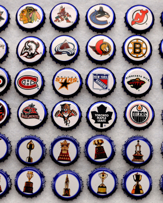 Bottle caps with NHL Teams Logo - Obrázkek zdarma pro iPhone 5C