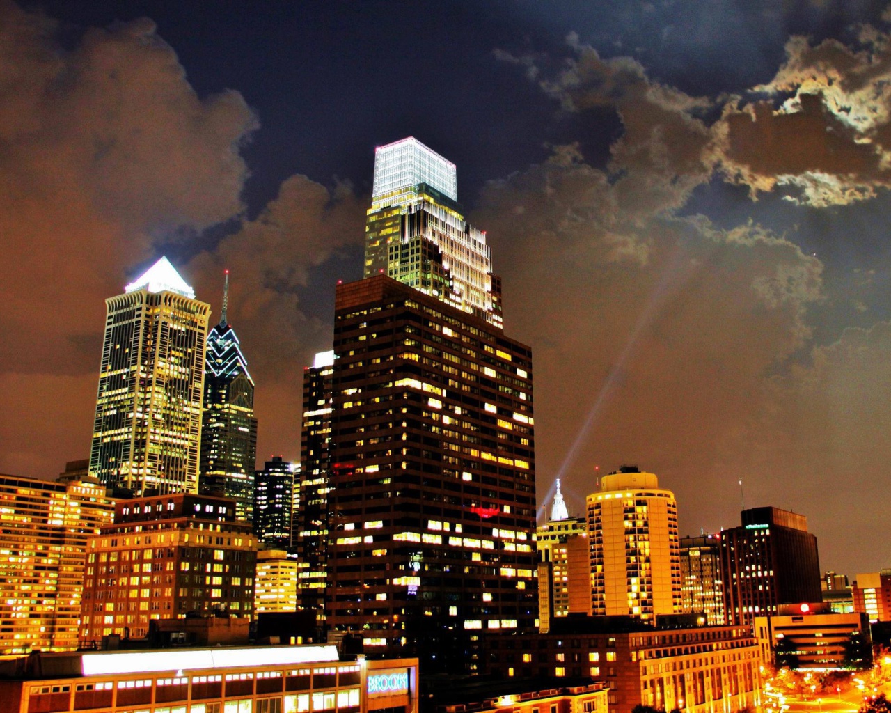 Das Philadelphia Night Skyline in USA Wallpaper 1280x1024