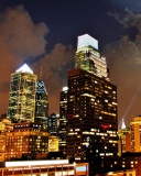 Philadelphia Night Skyline in USA wallpaper 128x160