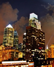 Das Philadelphia Night Skyline in USA Wallpaper 176x220