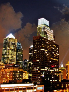Sfondi Philadelphia Night Skyline in USA 240x320