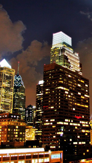 Philadelphia Night Skyline in USA wallpaper 360x640