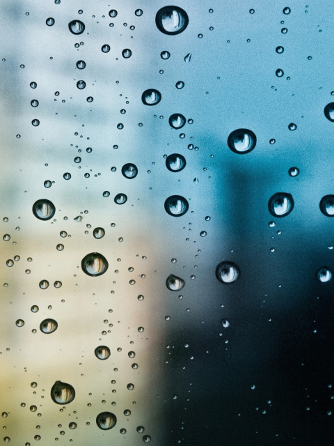 Das Rain Drop Window Wallpaper 480x640