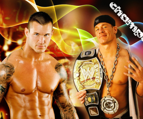 Fondo de pantalla John Cena vs Randy Orton 480x400