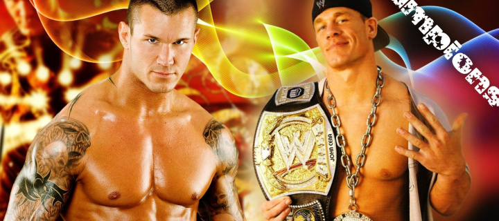 Fondo de pantalla John Cena vs Randy Orton 720x320