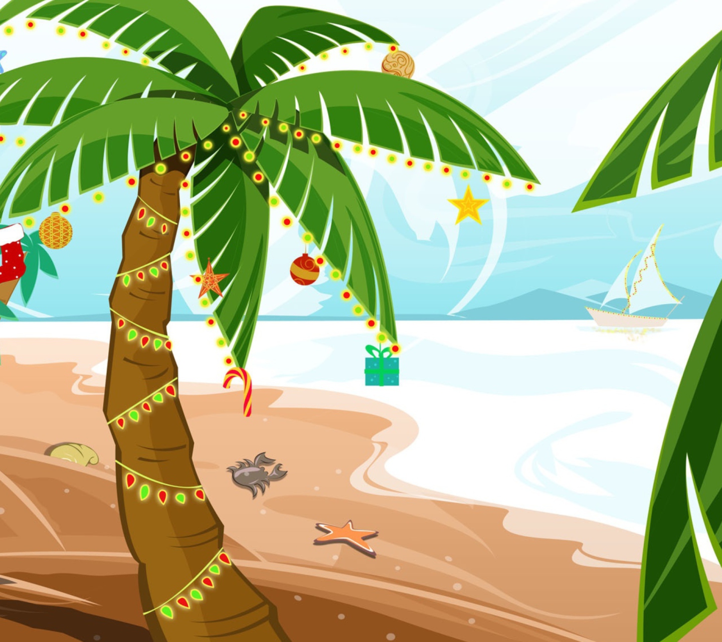 Tropical Christmas wallpaper 1440x1280