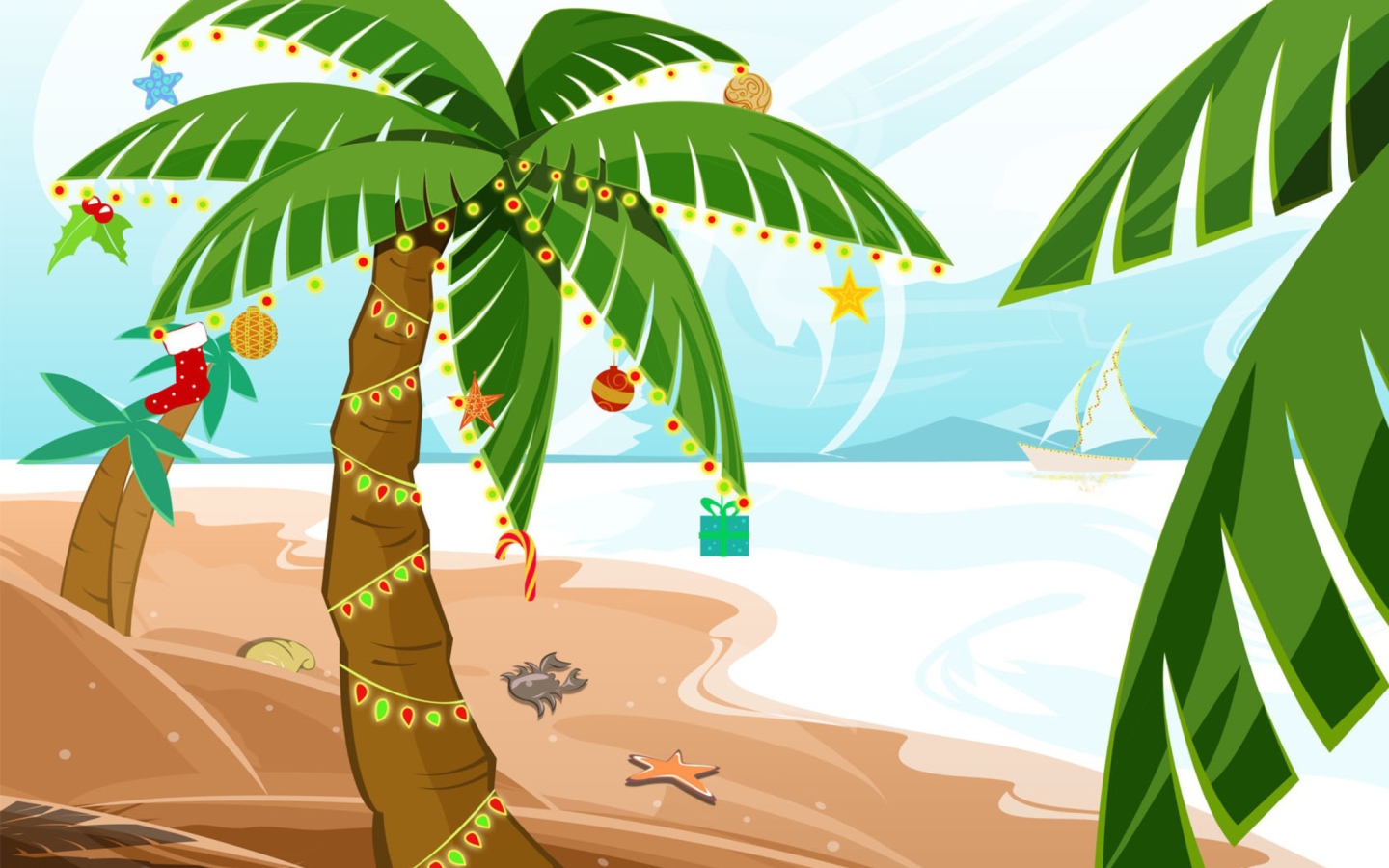 Screenshot №1 pro téma Tropical Christmas 1440x900