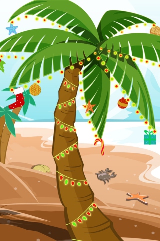 Tropical Christmas wallpaper 320x480