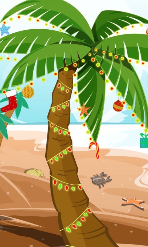 Fondo de pantalla Tropical Christmas 480x800