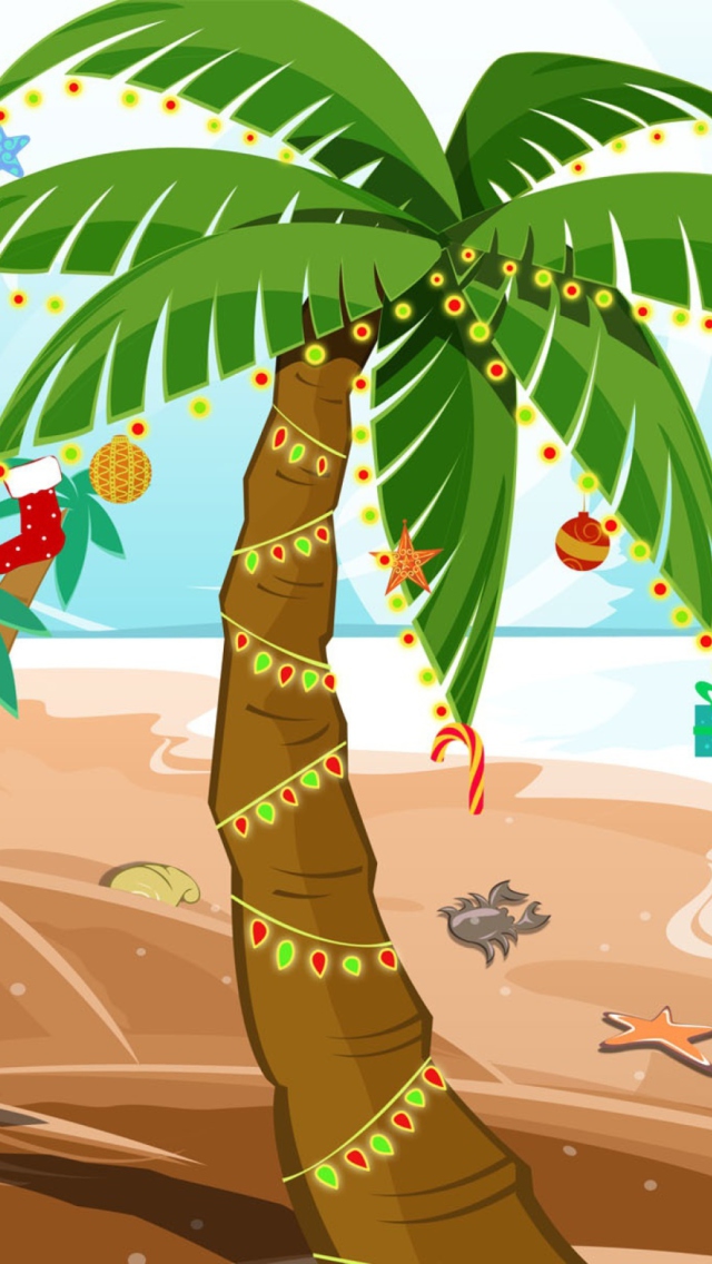 Tropical Christmas wallpaper 640x1136