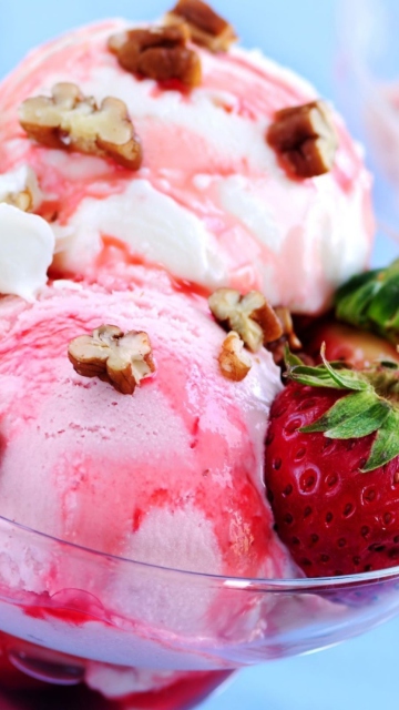 Fondo de pantalla Strawberry Ice Cream 360x640