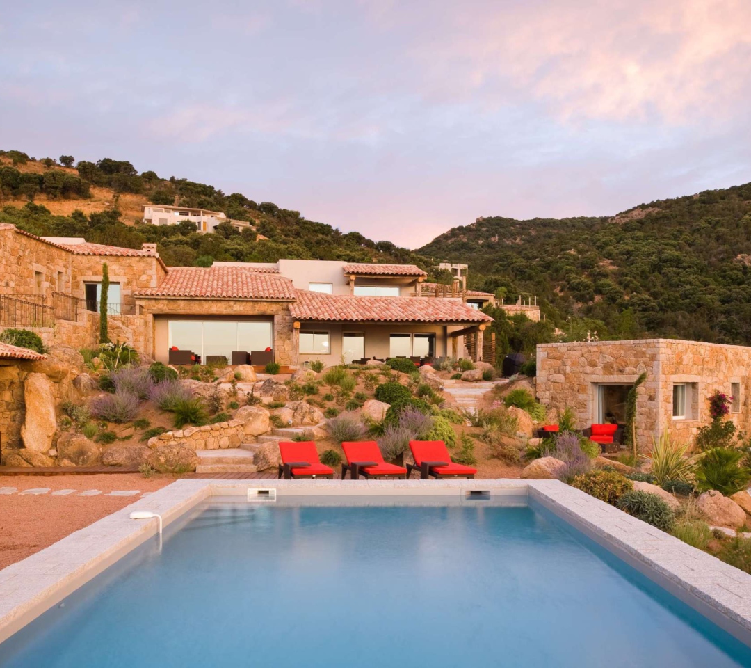 Fondo de pantalla Villa Luna, Corsica, France 1080x960
