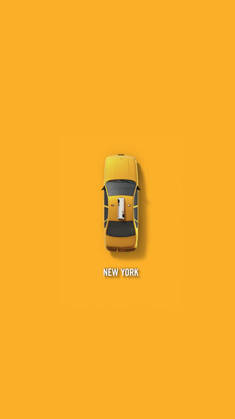 New York Cab wallpaper 750x1334