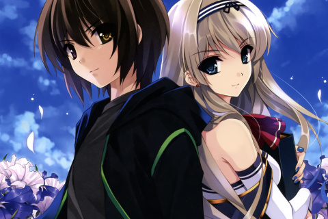 Обои Kurehito Misaki Anime Couple 480x320