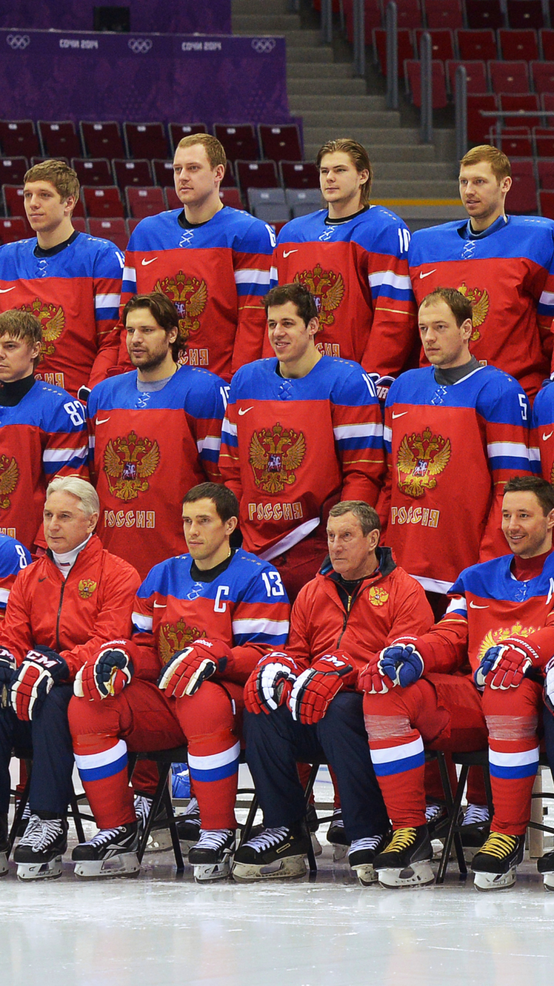 Das Russian Hockey Team Sochi 2014 Wallpaper 1080x1920