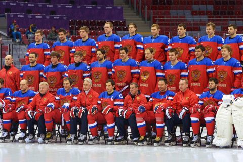 Обои Russian Hockey Team Sochi 2014 480x320