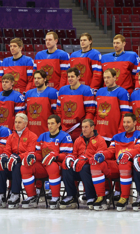 Das Russian Hockey Team Sochi 2014 Wallpaper 480x800