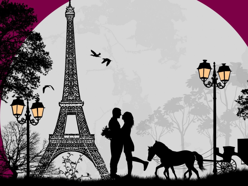 Das Paris City Of Love Wallpaper 1024x768