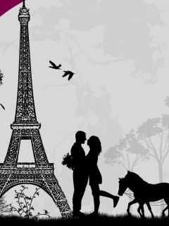 Das Paris City Of Love Wallpaper 240x320