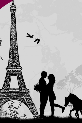 Das Paris City Of Love Wallpaper 320x480