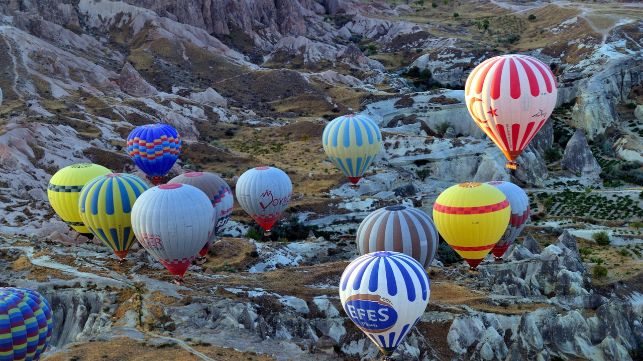 Das Hot air ballooning Cappadocia Wallpaper 1280x720