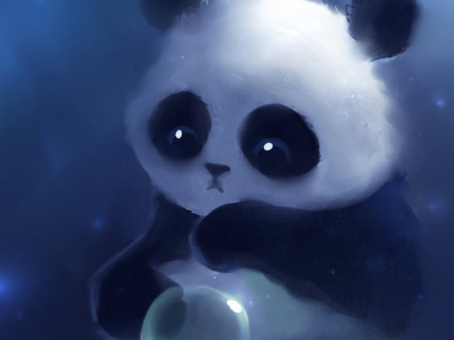 Fondo de pantalla Cute Panda Bear 640x480