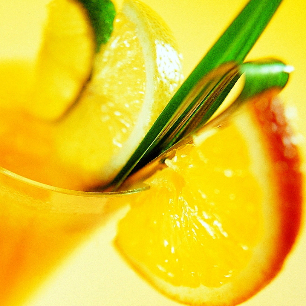 Das Cocktail with Orange Slice Wallpaper 1024x1024