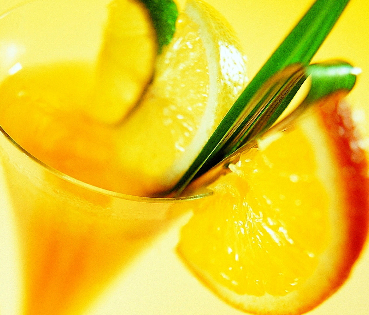 Обои Cocktail with Orange Slice 1200x1024