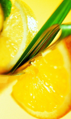 Cocktail with Orange Slice wallpaper 240x400