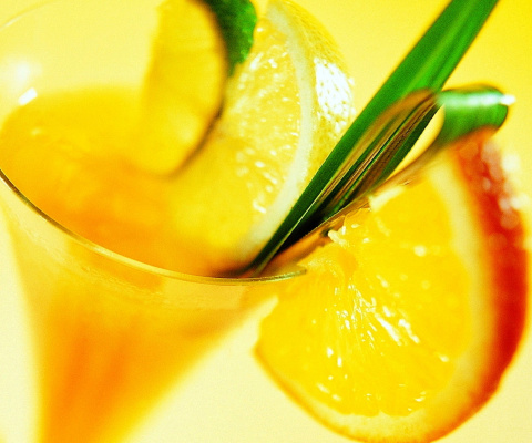 Cocktail with Orange Slice wallpaper 480x400
