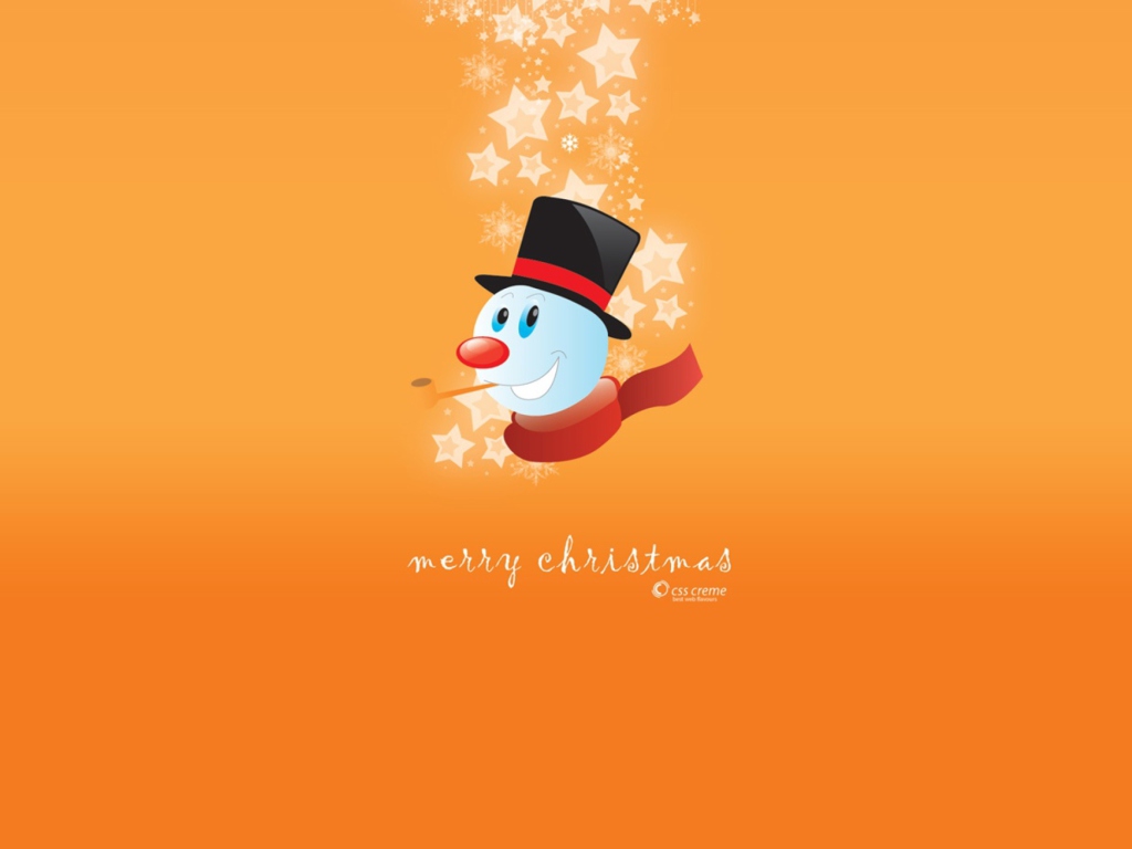 Das Merry Christmas Orange Wallpaper 1024x768