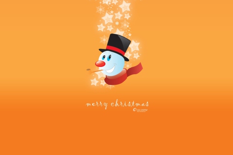 Das Merry Christmas Orange Wallpaper 480x320