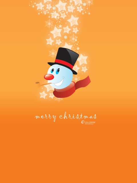 Das Merry Christmas Orange Wallpaper 480x640
