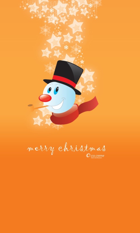 Das Merry Christmas Orange Wallpaper 480x800