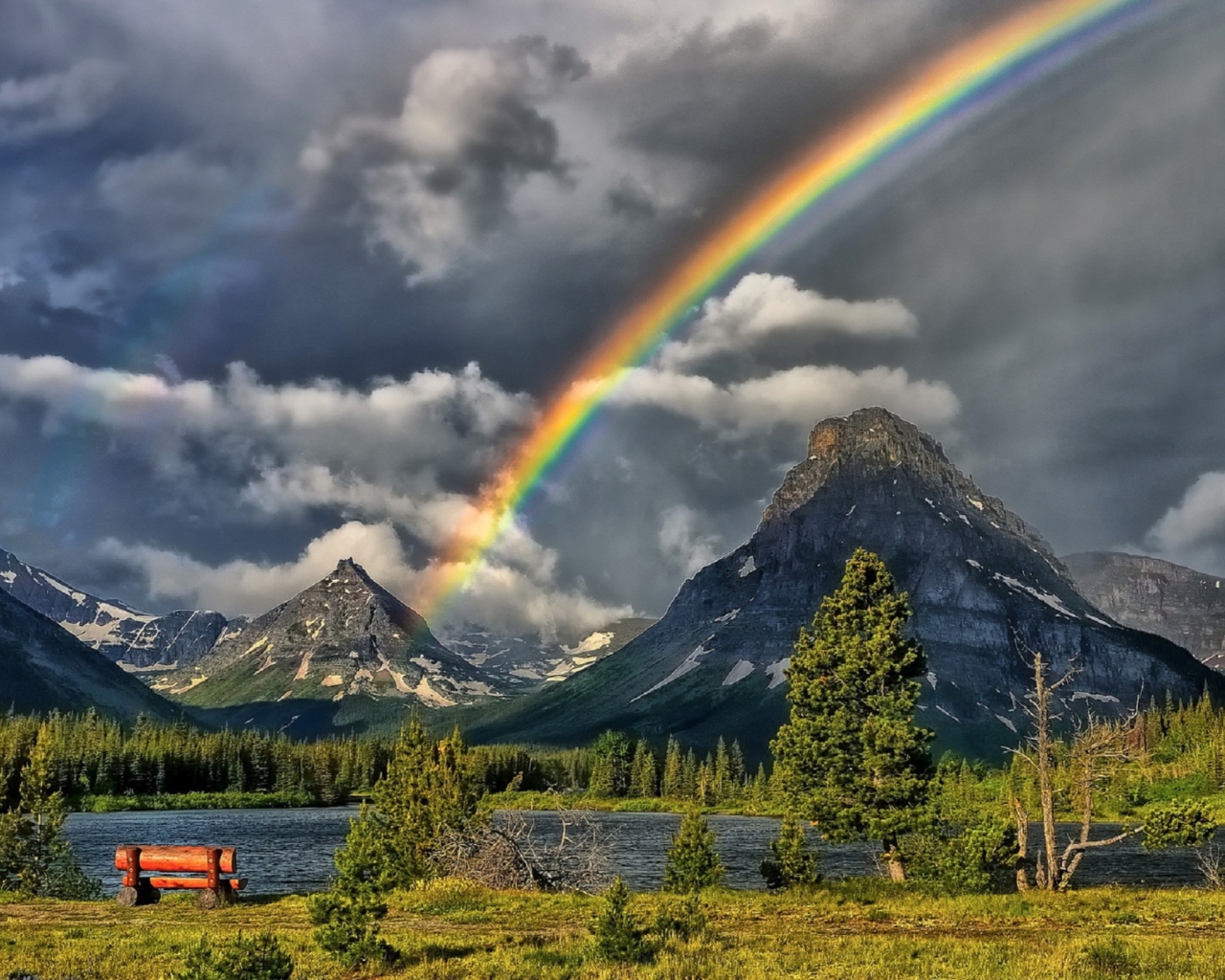 Das Rainbow In Sky Wallpaper 1280x1024