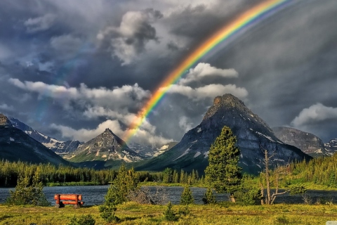 Обои Rainbow In Sky 480x320